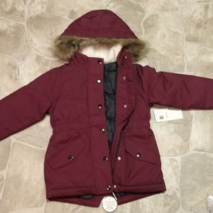 Kid's Puffer Parka Coat Swiss Tech Performance Water Resistant Burgundy S(6-6x)